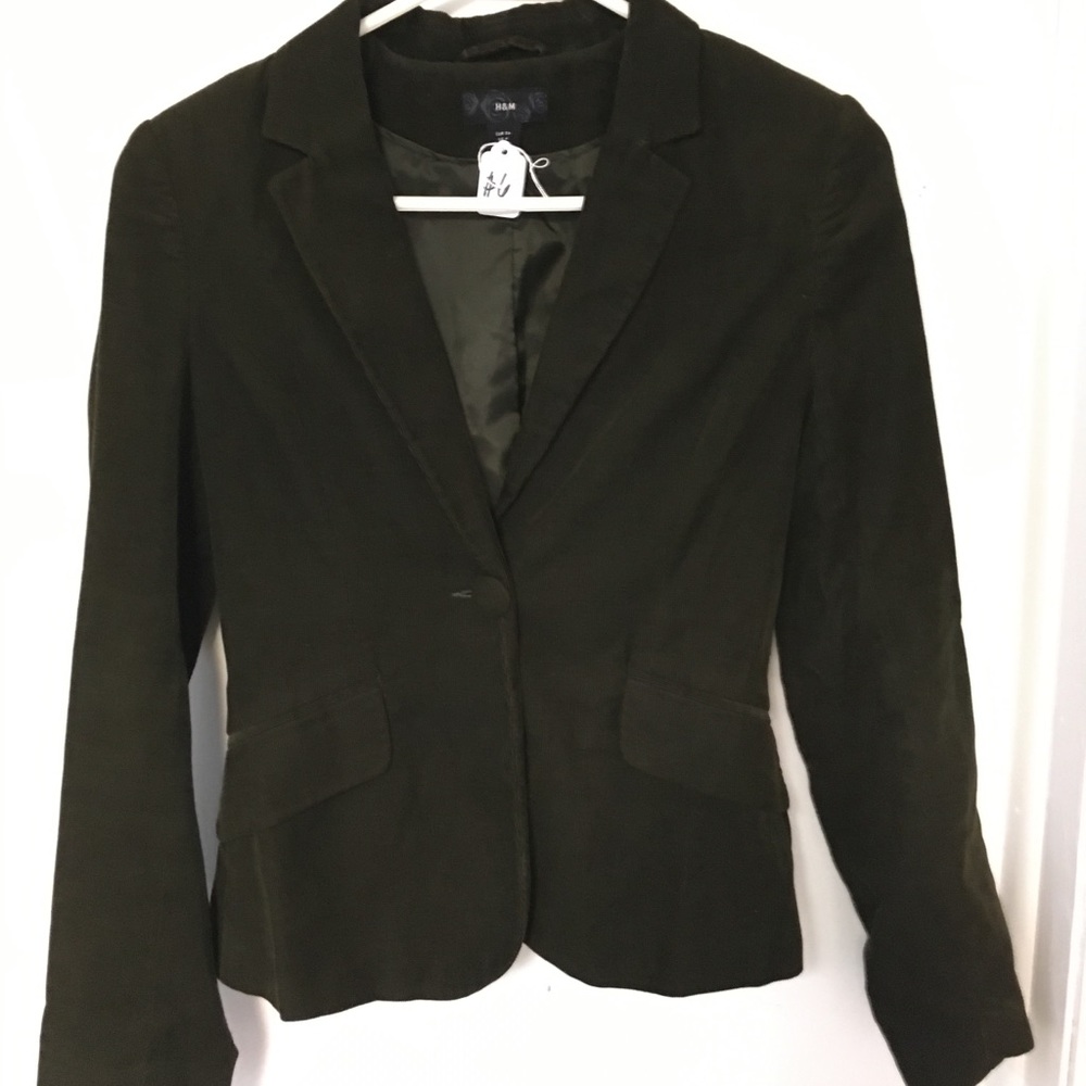 H&M Forest Green Corduroy Blazer.